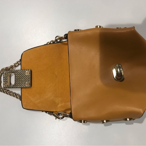 Leather Mini Purse with Gold-Toned Chain Handle | EUC - Picture 5 of 8